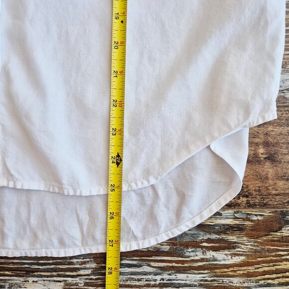 Cloth & Stone Classic Button-Down Shirt Pocket Long Sleeve White Tencel - Picture 12 of 12